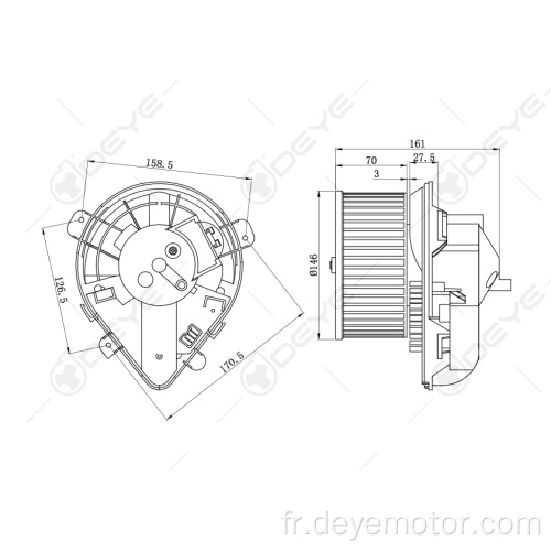 Éventail de moteur du chauffage pour la Peugeot 806 Expert